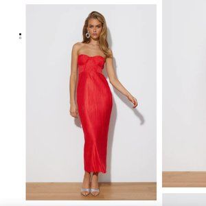 CHASE THE BLUES MIDI DRESS RED